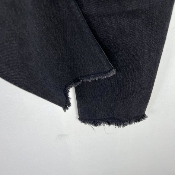 NWT Zara Relaxed Fit Distressed Studded Raw Hem Jeans Black Size 4 NEW D1664 - Picture 11 of 13